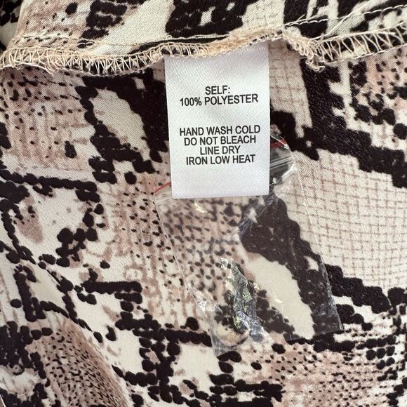 Lulu’s Chic Beige Snakeskin Print Midi Button Up Shirt Dress Small - Picture 11 of 11